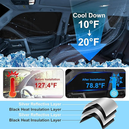 TINGLU Window Shades for Cadillac XT6 2020-2025 Accessories Side Full Windows - Image 4