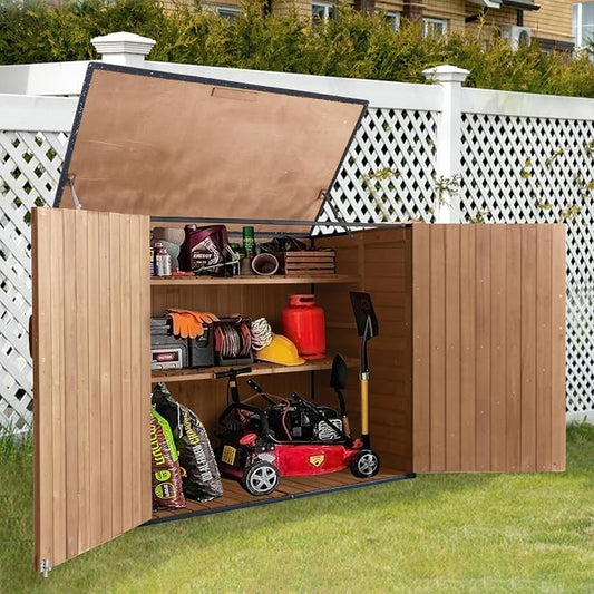 Outdoor Storage Cabinet, Wooden Garden Shed by Suumerpety