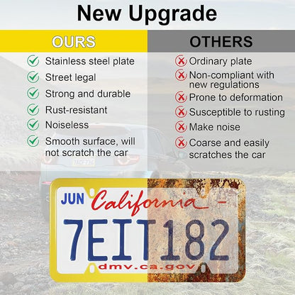 LivTee 4 Holes Stainless Steel License Plate Frames, Automotive Exterior - Image 6