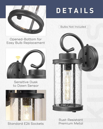 kudos Dusk to Dawn Outdoor Lighting, 15.8 inch Large Cylinder Porch Lights - Image 4