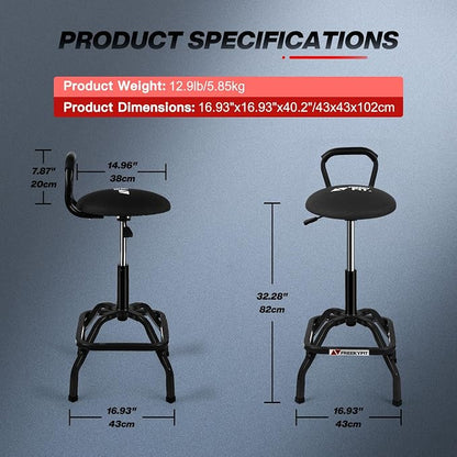 Garage Stool, Adjustable Height Swivel Work Mechanic Shop Stool - Image 9