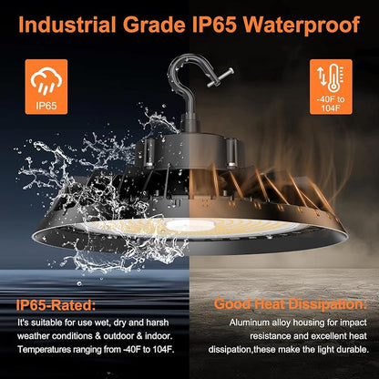 3Pack LED High Bay Lights, Super Bright 200W UFO High Bay LED Shop Lights - Image 3