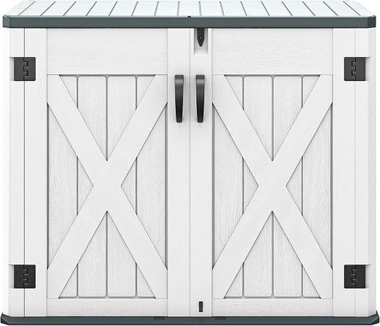 DWVO Outdoor Storage Shed, Weatherproof Resin, 35 Cu Ft Capacity, Horizontal by DWVO