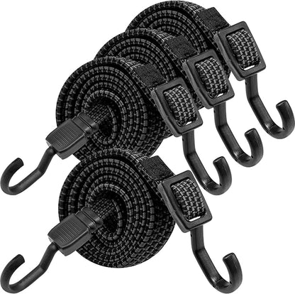 Bungee Cords with Hooks Heavy Duty, Flat Adjustable Bungee Cords with Hooks 40 by Rugtol