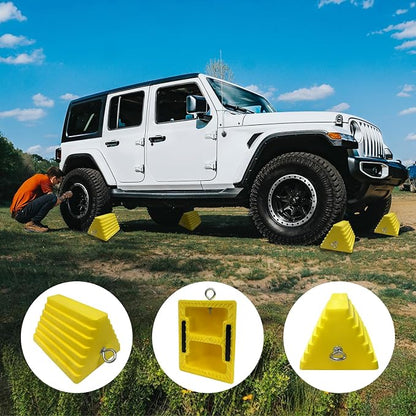 Premium 4 pcs Heavy Duty Wheel Tire Chocks, Vehicle Chocks - Image 6