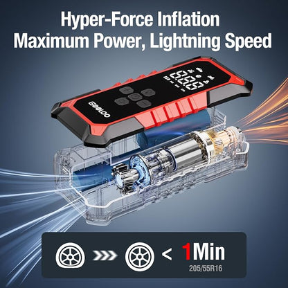 GOOLOO A6 Gear Tire Inflator Portable Air Compressor, 160 PSI Cordless Tire - Image 2