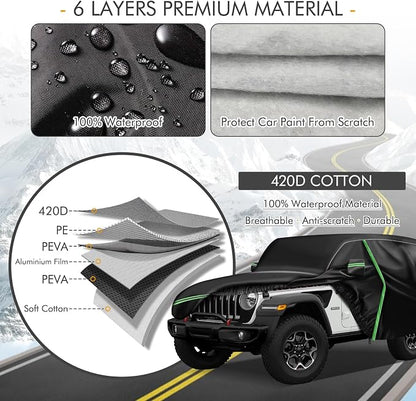 for 1987-2006 Jeep Wrangler 2 Doors 420D Cover Outdoor Waterproof UV Protection - Image 2