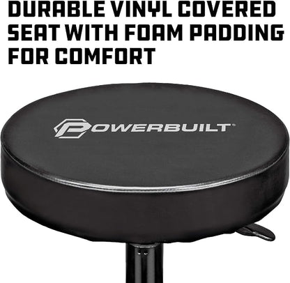 Powerbuilt Rolling Seat, Height-Adjustable Garage Stool - Image 5