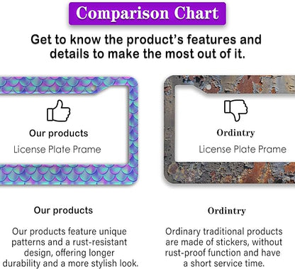 License Plate Frames for Men Purple; License Plate Frame for Women Mermaid - Image 6