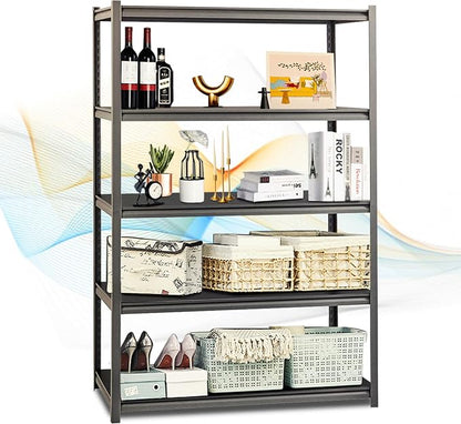 Rigma 5 Tier Garage Shelf, Heavy Duty Steel Shelving Unit, Adjustable Metal by Rigma