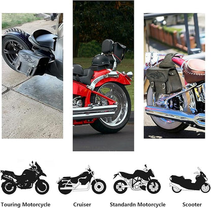 GARGOYLE BELLS Motorcycle Saddle Bags Leather Motorcycle Luggage Bag - Image 4