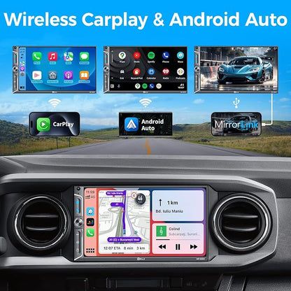 PLZ 7" QLED Wireless Double Din Car Stereo - Image 2