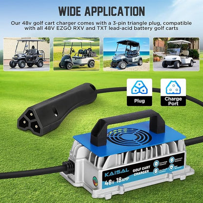 EZGO Golf Cart Charger 48 Volt 18 AMP Golf Cart Battery Charger 1250W - Image 3