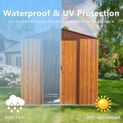 6x6 FT Outdoor Storage Shed, Metal Garden Shed - Image 6