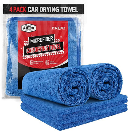 AIDEA Microfiber Towels for Cars-4PK, Large Professional Car Drying Towel by AIDEAHOME
