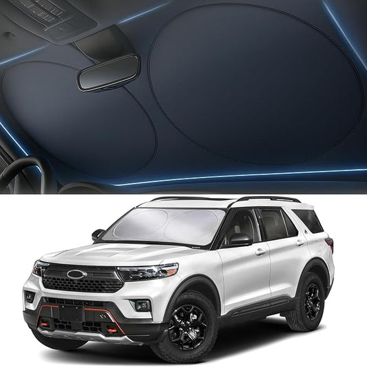 Foldable Windshield Sun Shade for Car – 240T Reflective UV and Heat Shield by Autovir