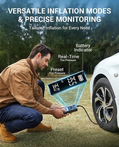 AVAPOW Tire Inflator Portable Air Compressor, 150 PSI Cordless Car Tire Air Pump - Image 5