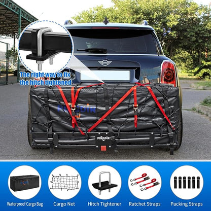 Folding Hitch Mount Cargo Carrier Hitch Rack Basket 60"*21.5"*6" Hauling Weight - Image 7