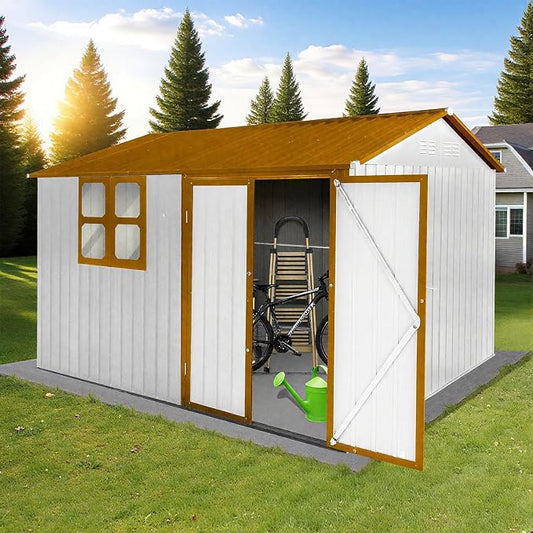 10 x 8 FT Outdoor Storage Shed, Metal Garden Tool Shed by Unknown