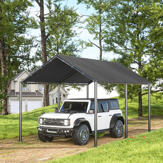 Grezone 10 x 20ft Heavy Duty Carport, Portable Car Tent Garage, All Season UV by GREZONE