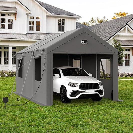 10x16 Carport, Heavy Duty Carport Canopy Garage by BENASS