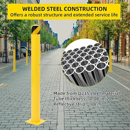 Safety Bollard 4 Packs, 42 Inch Height Steel Bollard Post - Image 6