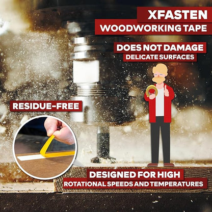 XFasten Double Sided Woodworking Tape 3 Inches x 90 Feet, Residue-Free and - Image 2