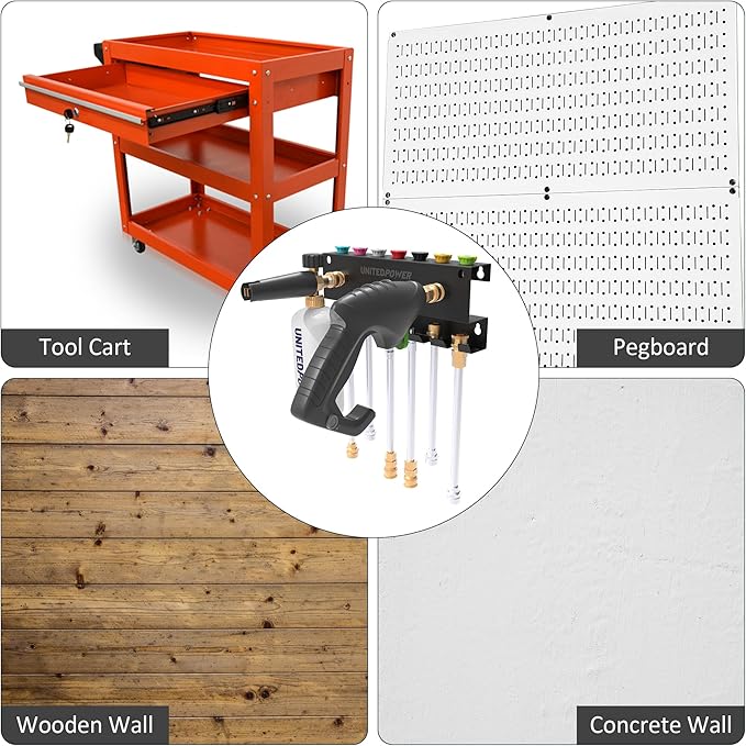 UNITEDPOWER Pressure Washer Gun Holder，Wall Mount Foam Cannon Holder，Tool - Image 7