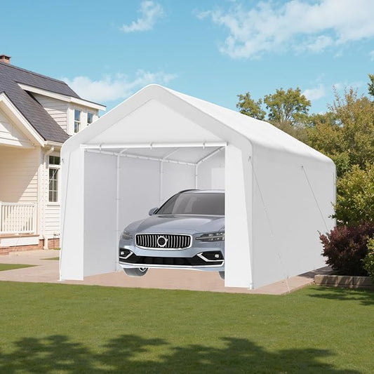 GOJOOASIS 10x20 Carport Heavy Duty Portable Garage Shelter Metal Car Canopy Tent by GOJOOASIS