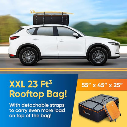 Heavy-Duty Waterproof Roof Bag – 23 Cubic Feet Rooftop Cargo Carrier, Soft - Image 2