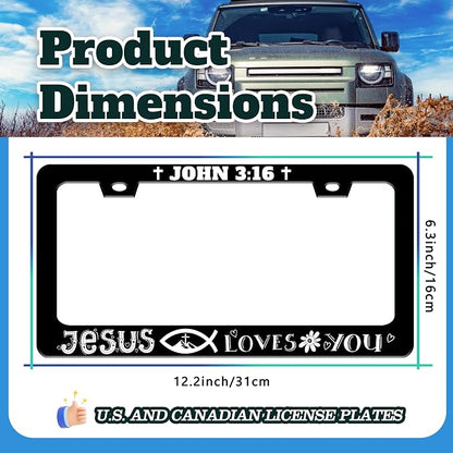 John 3:16 License Plate Frame Jesus Loves You License Plate Holder Christian - Image 3