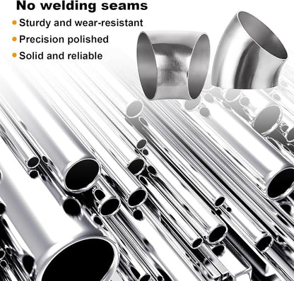 Acrux7 4 Pack 2.5 Inch 45 Degree Exhaust Elbow Pipe, 304 Stainless Steel - Image 3