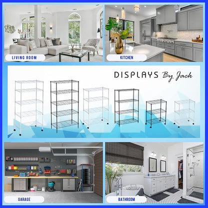 Heavy Duty 4 Tier Wire Shelving Unit Storage Rack, Metal Shelves Utility - Image 8