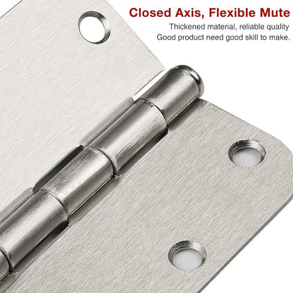 42 Pack Rounded Door Hinges Brushed Nickel 3.5 inch x 3-1/2", 5/8" Radius Heavy - Image 6