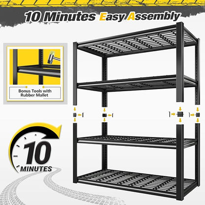 REIBII 40" W Storage Shelves 2200LBS Garage Shelving Heavy Duty Metal Shelving - Image 9