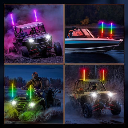 2PCS 3FT Fat Whip Lights for UTV ATV - Image 7