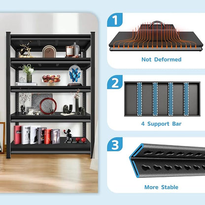 3000LBS Garage Storage Shelves Heavy Duty, 5-Tier Garage Shelving Heavy Duty - Image 5