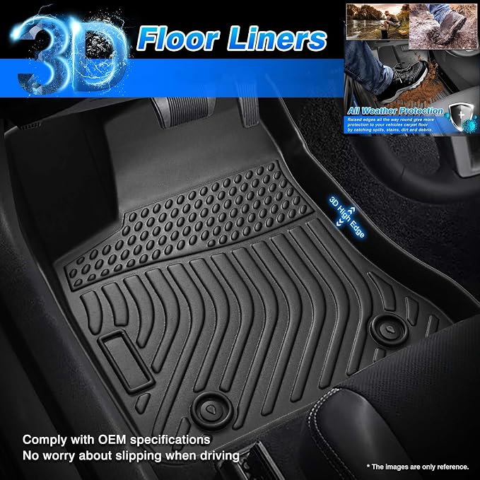 Cartist Floor Mats for Chevy Tahoe & GMC Yukon 2007-2014 All Weather Floor Mat - Image 3
