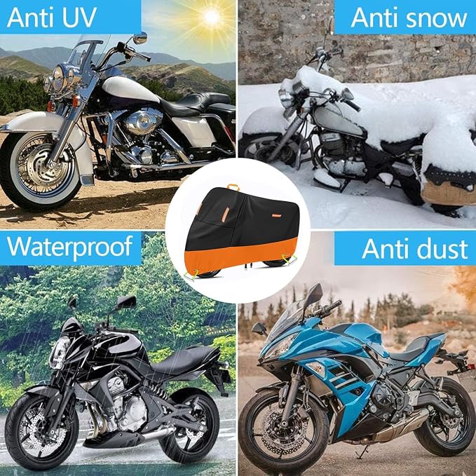 Large Motorcycle Cover Heavy Duty Motorcycle Tarp All Season Durable Waterproof - Image 7