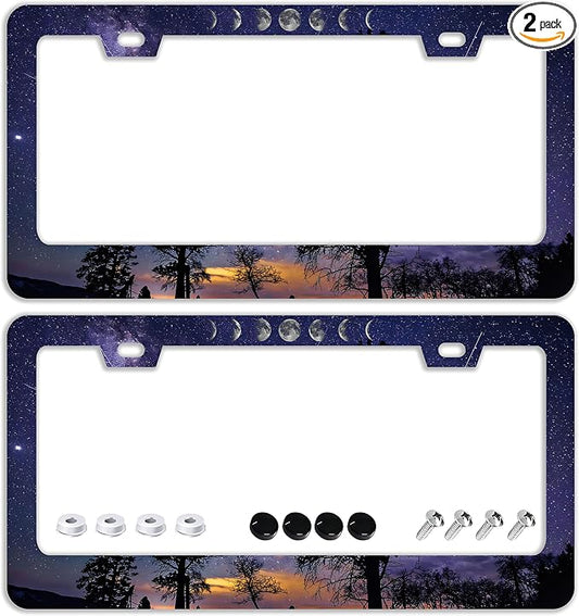 Starry Sky Moon License Plate Frames by TQFTPT