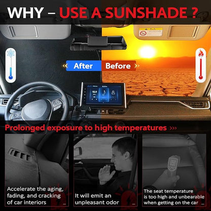 KAYZT Windshield Sun Shade for 2015-2019 Hyun-dai Sonata Foldable Sunshade - Image 3
