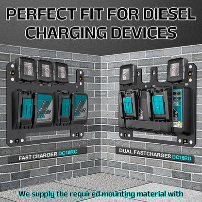 FETESNICE Metal Charger Mount for Makita Battery Holder and DC18RC DC18RD - Image 2