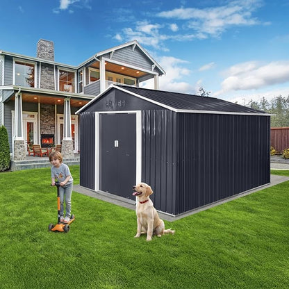 9 x 6.4 Ft Outdoor Storage Shed, Heavy-Duty Metal Shed - Image 2