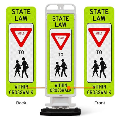 State Law Yield for Pedestrian in Crosswalk R1-6a MUTCD Sign, Double Sided 3M - Image 5