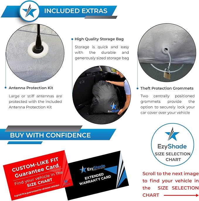 EzyShade 10-Layer Truck Cover Waterproof All Weather. See Vehicle Size-Chart - Image 3