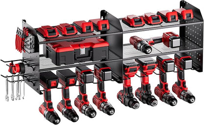 TRZZ 2-in-1 Power Tool Organizer Wall Mount, 3-Layer Drill Holder by TRZZ