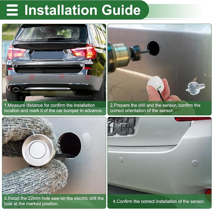 Motoforti Car Auto Vehicle Reverse Backup Radar System Reverse Parking Sensors - Image 7