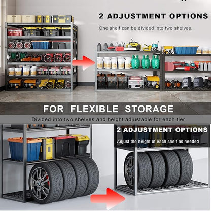 50" W Garage Shelving Heavy Duty, 6 Tier Garage Shelves, Commercial Metal - Image 4