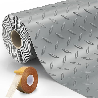 8.2 x 23 FT Garage Floor Mat, 2.8mm Thickened Diamond Plate PVC Garage Flooring by Unknown