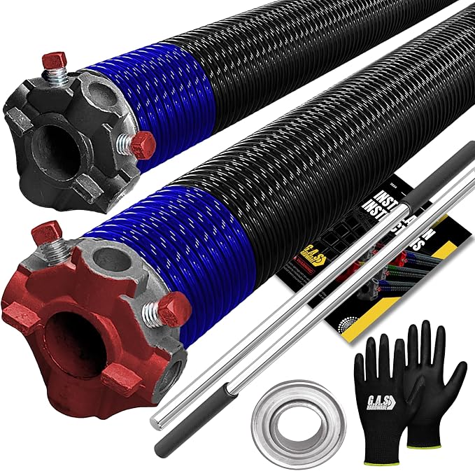 Garage Door Torsion Springs 262x2x35 Includes 1” Steel Bearing, and Winding Bars by GASHardware